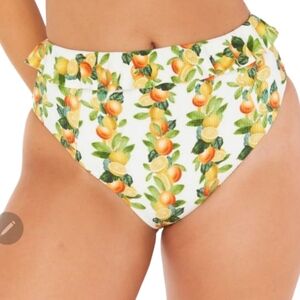 Show Me Your Mumu Sorrento Swim Bikini Bottom Lemon Citrus Georgia Rib xl
